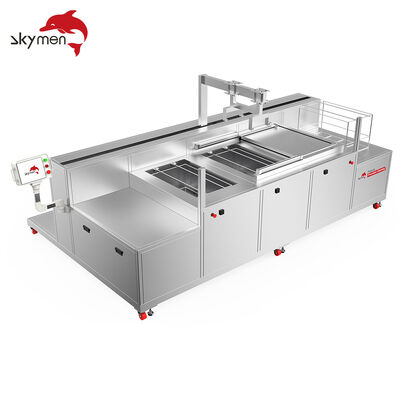 ระบบทําความสะอาด ultrasonic อัตโนมัติ 4 ถัง สําหรับส่วนละเอียดที่มี PLC แอร์มโรบอต, การทําความร้อน, การกรองและการแห้ง
