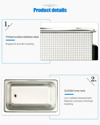 Skymen Ultrasonic Bath สำหรับตลับปืนพกพร้อมฮีตเตอร์ 200W 1.72 แกลลอน
